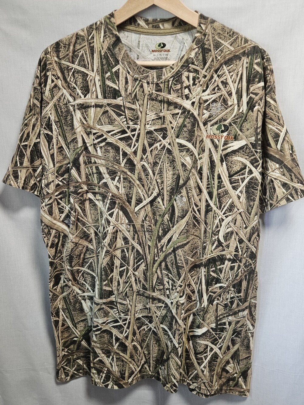 Mossy Oak Men's Short Sleeve Marsh Camo Tee Vtg - Brown/Green Sz XL